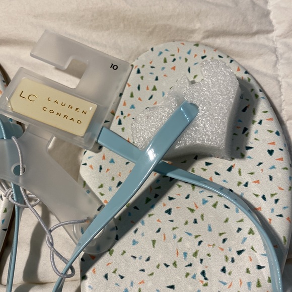 NWT LC Lauren Conrad blue Confetti Flip Flops - Picture 4 of 7